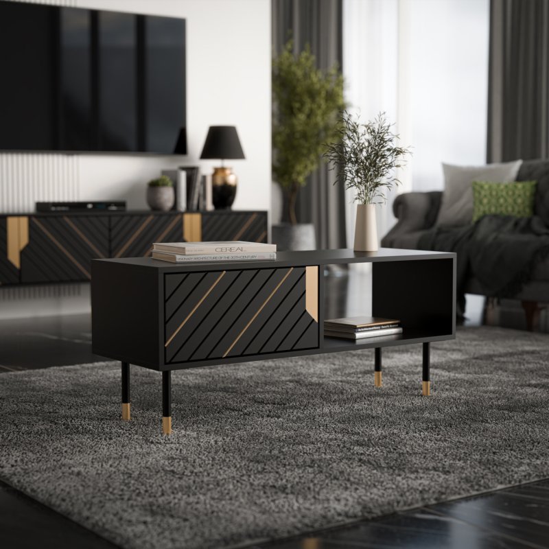 Cama MOUNTAIN bench/table 110x60x46 black gold