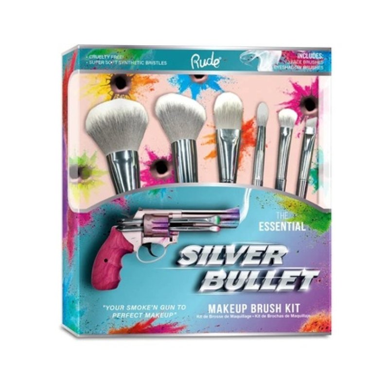 Rude Silver Bullet Makeup Brush Kit