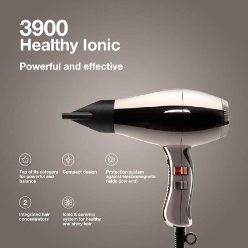 Elchim 3900 Healthy Ionic Hair Dryer Professional Ceramic and Ionic Blow Dryer with 2 Concentrators Titanium