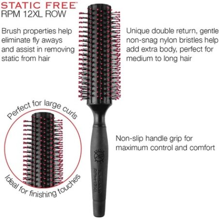 Cricket Professional Static Free 12 Row Large Hairbrush