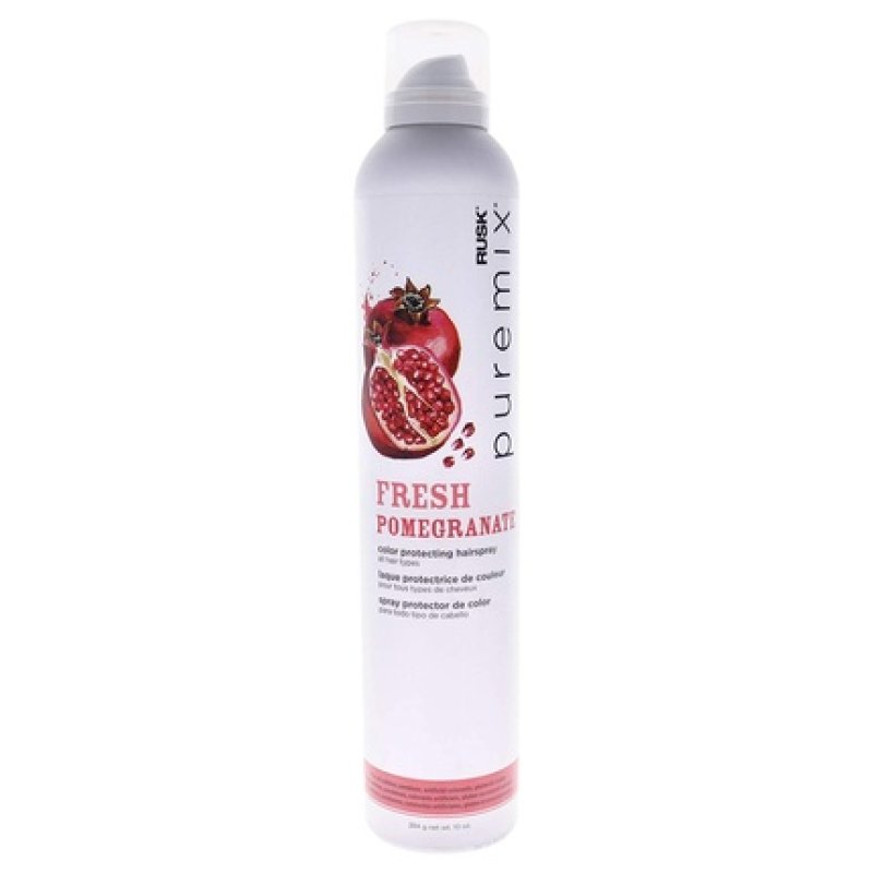 Rusk Puremix Fresh Pomegranate Color Protecting Hairspray 10 oz Light-Hold UV Protection Cruelty-Free
