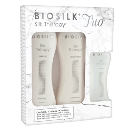 BioSilk Silk Therapy Trio Kit with Silk Therapy, Silk Therapy Shampoo, and Silk Therapy Conditioner - 36 fluid ounces