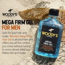 Woody's Mega Firm Gel for Men Maximum Shine and Super Strong Grip 12oz