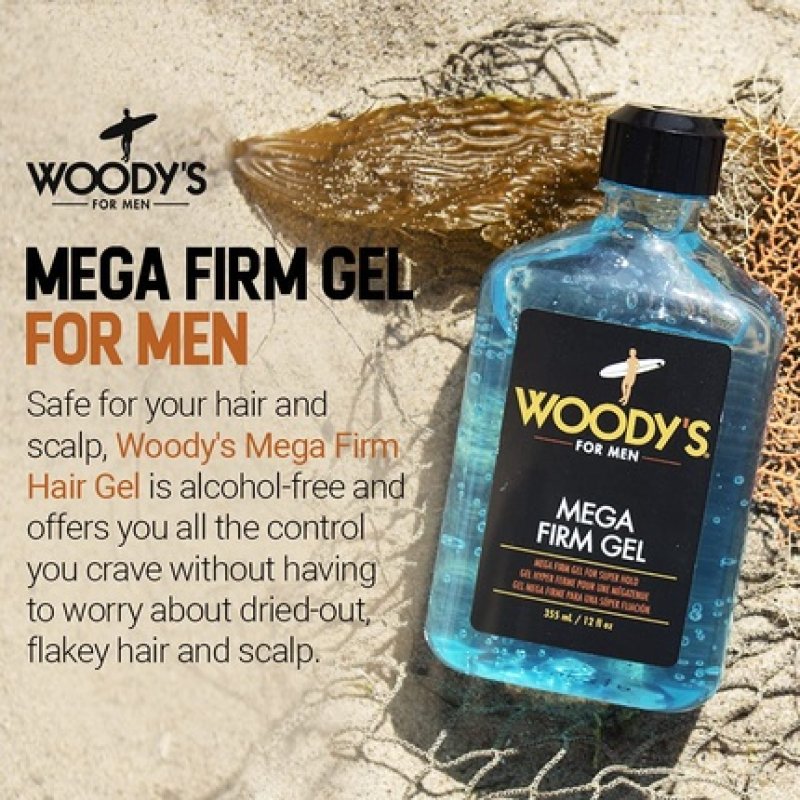 Woody's Mega Firm Gel for Men Maximum Shine and Super Strong Grip 12oz