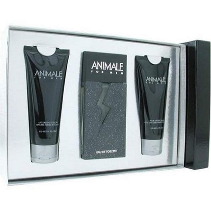 Animale by Animale Parfums for Men EDT Spray 3.3oz Aftershave Balm 3.4oz Body Wash 3.4oz - Set