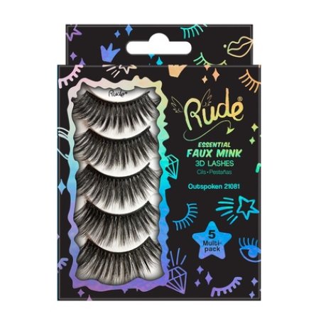 RUDE Essential Faux Mink 3D Lashes Outspoken - Pack of 5