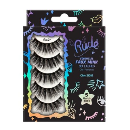 RUDE Essential Faux Mink 3D Lashes 5-Pack Chic