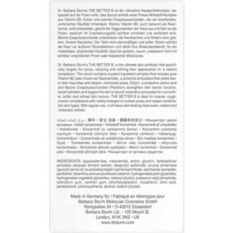 Dr. Barbara Sturm The Better B Niacinamide Serum For Women 1.01 oz Serum