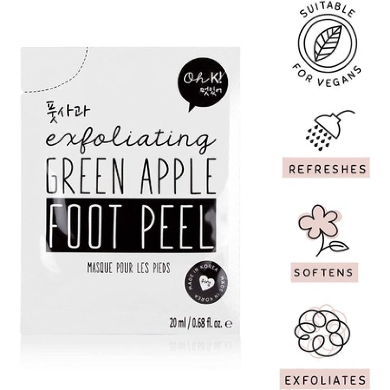 Oh K! Green Apple Foot Peel Vegan and Cruelty-Free Foot Care
