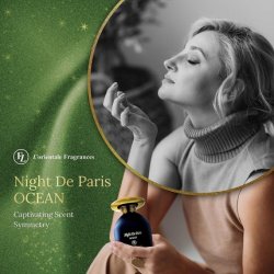 L'Orientale Fragrances Night De Paris Ocean 100ml 3.3oz Oil-Based Perfume for Women and Men Unisex Aromatic Aquatic Eau