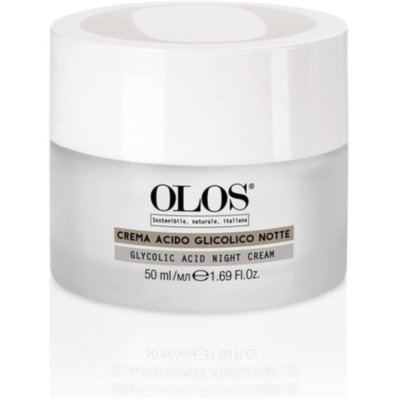 Olos Glycolic Acid Night Cream 1.7 Oz - Intensive Night Cream with Shea Butter