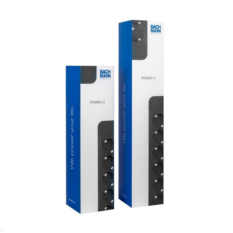 Bachmann PRIMO 2 power extension 2 m 6 AC outlet(s) Indoor Black