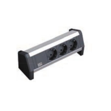 Bachmann DESK 1 power extension 3 AC outlet(s) Indoor Black, Silver