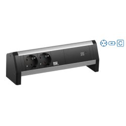 BACHMANN DESK 2xSchutzkontakt USB C USB Charger 60W 1xABD GST18