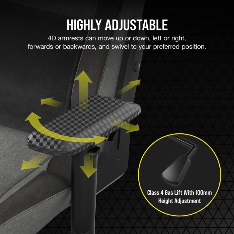 T3 Rush Gaming-Stuhl (grau/anthrazit, mit Stoffbezug (2023))