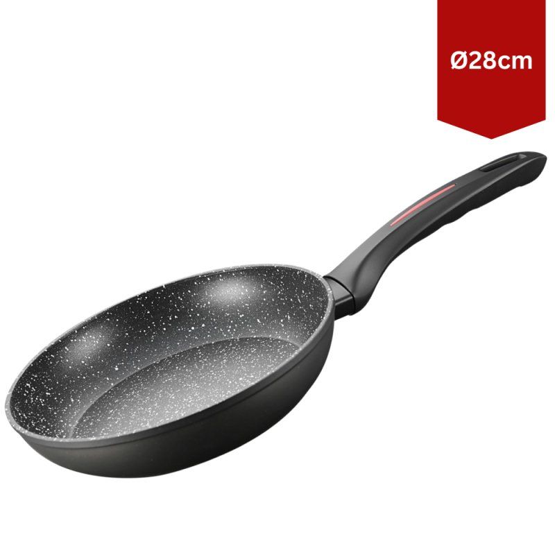 Royalty Line RL-BW30M: Marble Coated Cooking Wok Pan - 30cm