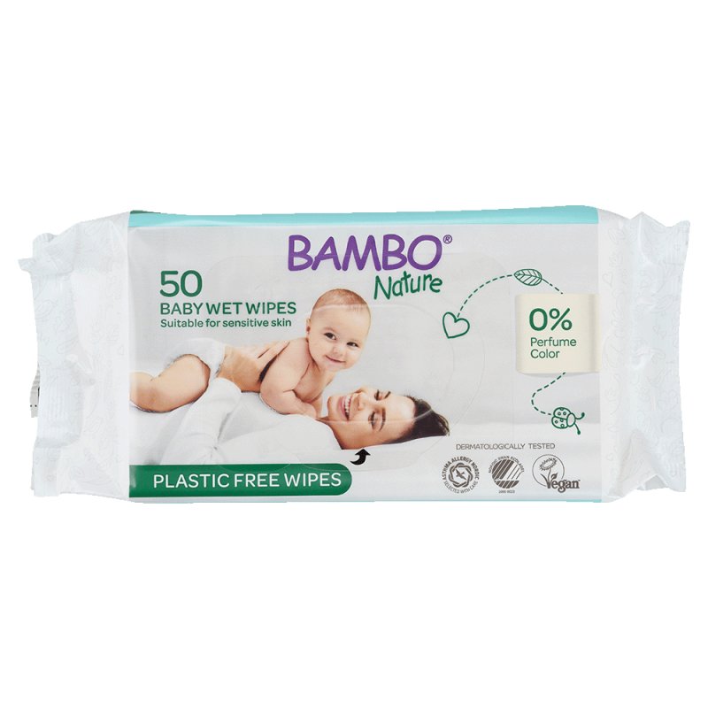 Bambo Nature Biodegradable Wet Wipes Newborn Essentials Eco-Friendly Baby Wipes Gentle & Soft Moisturising &