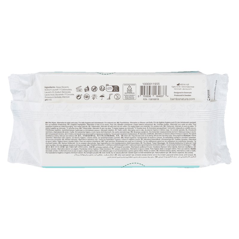 Bambo Nature Biodegradable Wet Wipes Newborn Essentials Eco-Friendly Baby Wipes Gentle & Soft Moisturising &