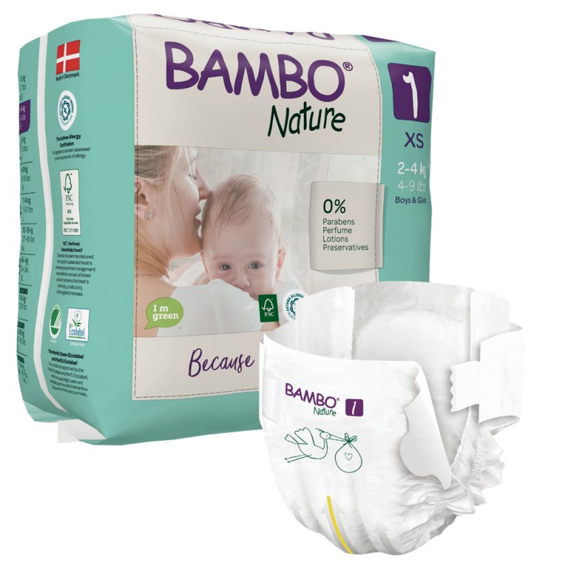 Bambo Nature Eco Diapers Newborn Size 1 22 Count