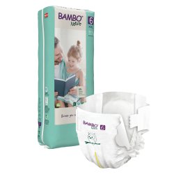 Bambo Nature Premium Eco Nappies Enhanced Leakage Protection Secure & Comfortable Baby Nappies Size 6 40PK