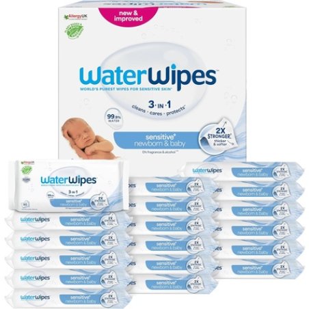 Waterwipes Sensitive Newborn & Baby Wipes 1080 Count