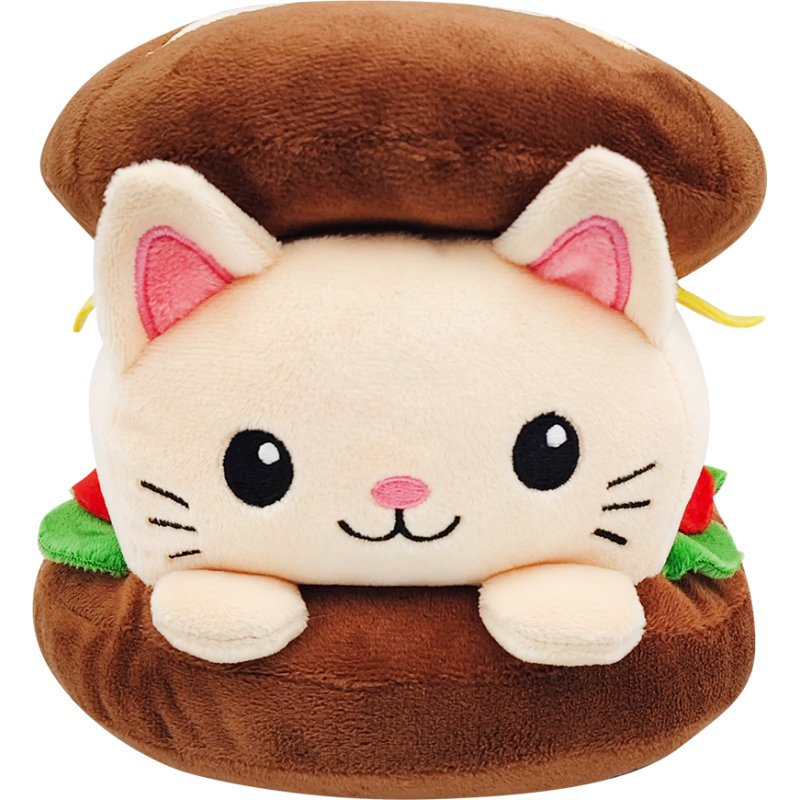 PLUSH WORLD - Chat Pain aux marrons - Peluche 23cm