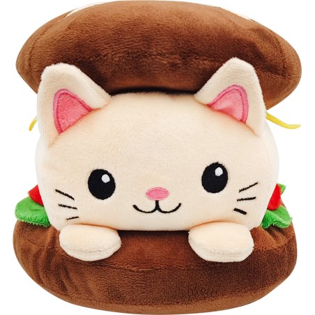 PLUSH WORLD - Chat Pain aux marrons - Peluche 23cm