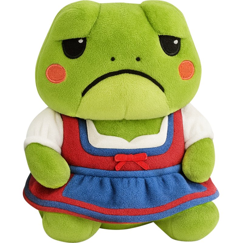 FROWNY FROGS - Dirndl - Peluche 25cm