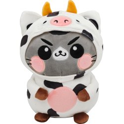 FUNNY CATS - Vache - Peluche 21cm