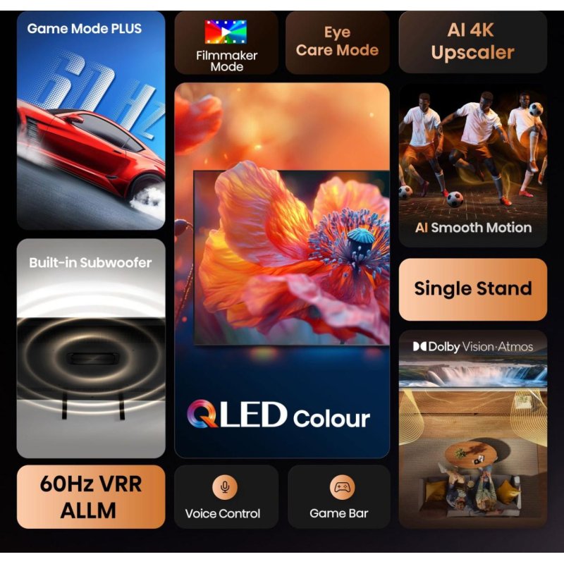 Hisense A7Q 65A7Q 165,1 cm (65") 4K Ultra HD Smart TV Wifi Noir 400 cd/m²