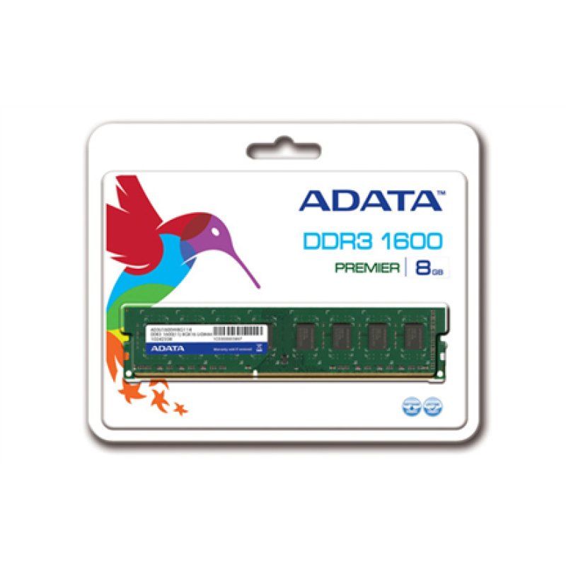 ADATA DDR3 8GB 1600-11 Standard Single Tray (ADDU1600W8G11-S)