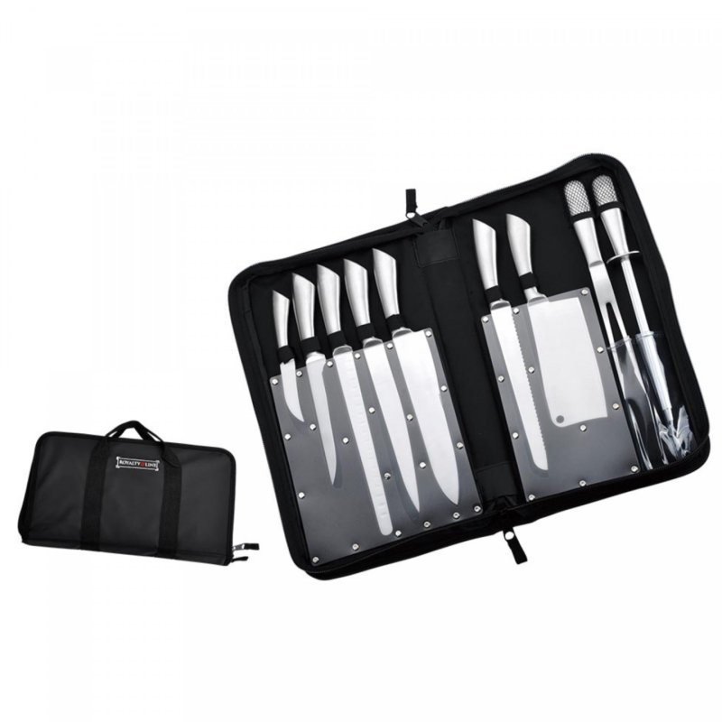 Royalty Line RL-K10HL: 10 Pieces Stainless Steel Knife Set with Carrying Case