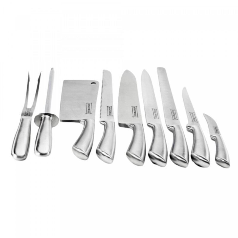 Royalty Line RL-K10HL: 10 Pieces Stainless Steel Knife Set with Carrying Case