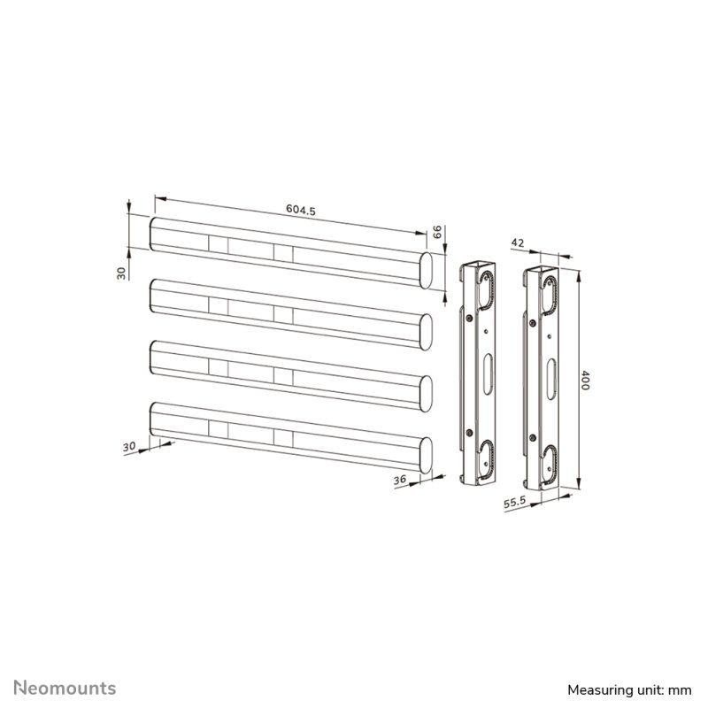 Neomounts AFL55-975BL VESA extension kit 86-115" - max 160 kg