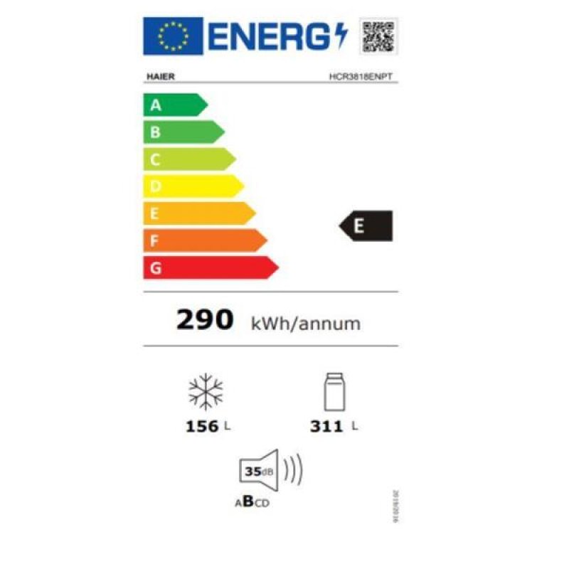 Haier Cube 83 Serie 3 HCR3818ENMM frigo américain Pose libre 467 L E Platine, Acier inoxydable