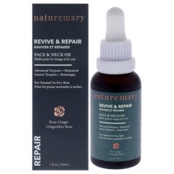 Naturemary Revive And Repair Face And Neck Oil Rose Ginger 1 Oz