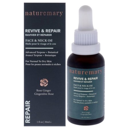 Naturemary Revive And Repair Face And Neck Oil Rose Ginger 1 Oz