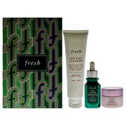 Fresh Resilient Hydrated Skin Trio 3 Piece Set With 5oz Soy Face Cleanser 1oz Elixir Skin Resilience Activating Serum