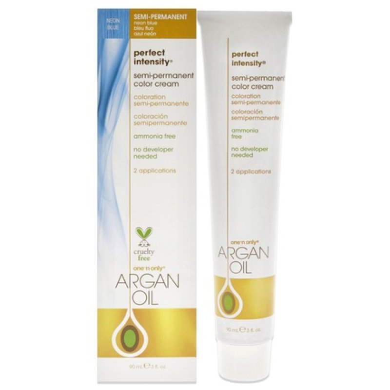 One N Only Argan Oil Perfect Intensity Semipermanent Color Cream Neon Blue 3 Oz Hair Color