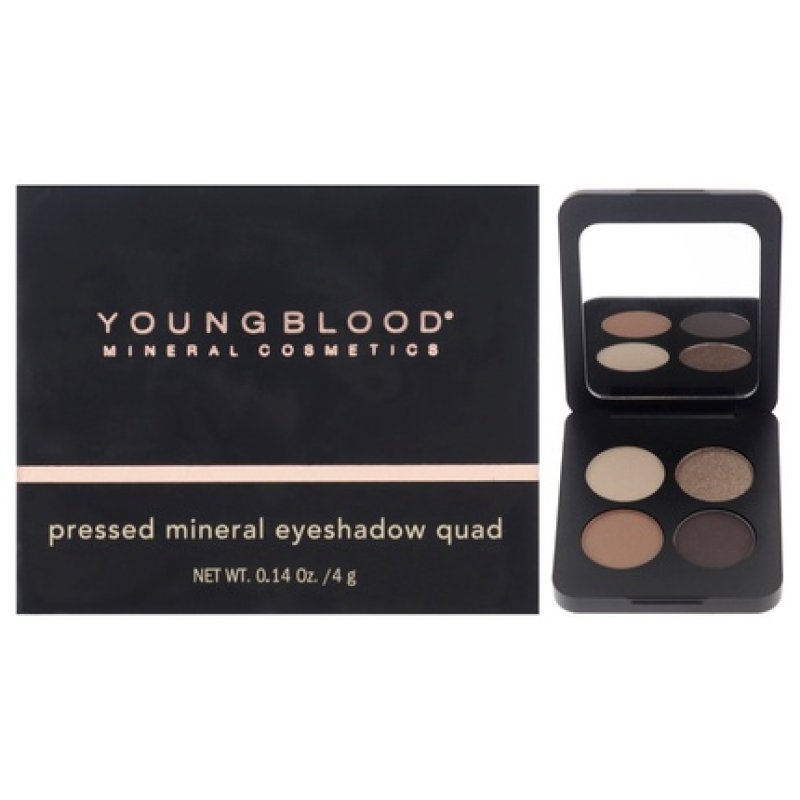 Youngblood Pressed Mineral Eyeshadow Quad Taupe Smoke 014 Oz Eye Shadow