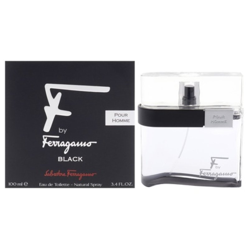 Salvatore Ferragamo F Black For Men 34 Oz Eau De Toilette Spray