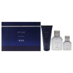 Tumi Atlas For Men 3 Piece Gift Set Including 34oz Eau De Parfum Spray 1oz Eau De Parfum Spray And 67oz Body Wash