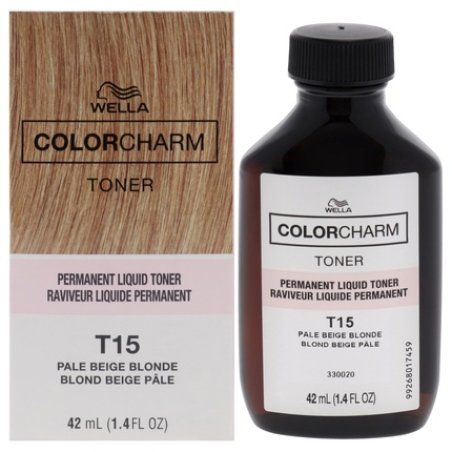 Wella Color Charm Permanent Liquid Toner T15 Pale Beige Blonde 14 Oz
