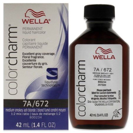 Wella Color Charm Permanent Liquid Hair Color 672 7a Medium Smoky Ash Blonde 142 Oz