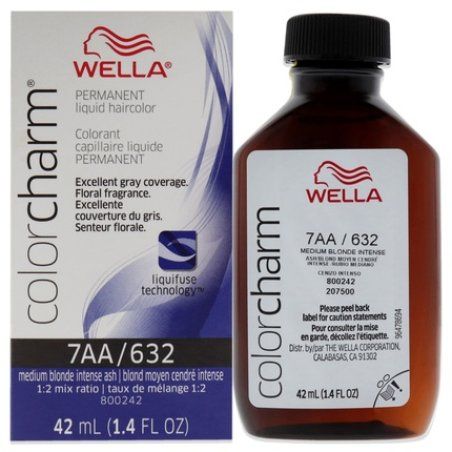 Wella Color Charm Permanent Liquid Hair Color 7aa 632 Medium Blonde Intense Ash 142 Oz
