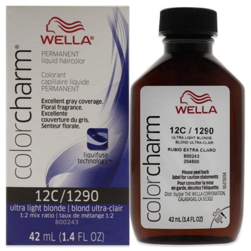 Wella Color Charm Permanent Liquid Hair Color 1290 12c Ultra Light Blonde 142 Oz