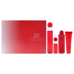 Perry Ellis 360 Red For Men 4 Pc Gift Set Including 34oz Edt Spray 025oz Edt Spray Mini 6oz Body Spray And 3oz Shower