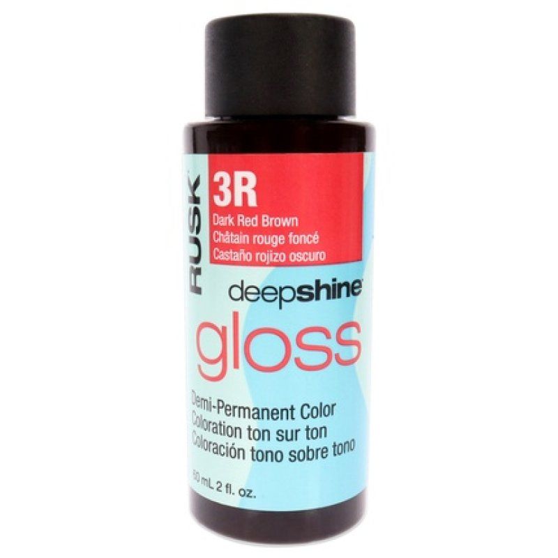 Rusk Deepshine Gloss Demipermanent Color 3r Dark Red Brown 2 Oz Hair Color