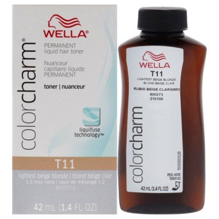 Wella Color Charm Permanent Liquid Toner T11 Lightest Beige Blonde 14 Oz