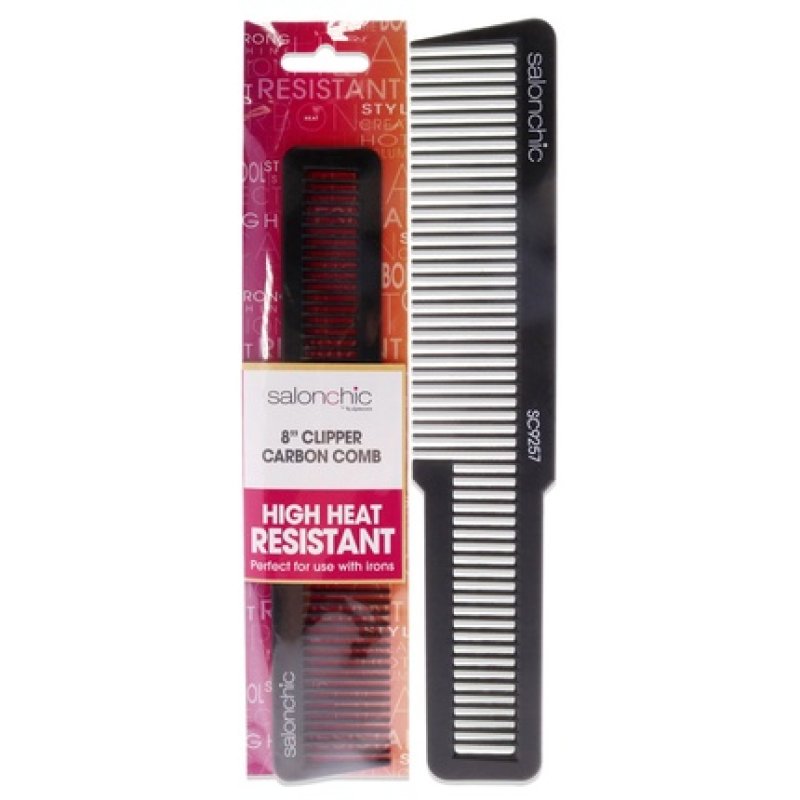 Salonchic Flat Top Clipper Carbon Comb High Heat Resistant 8 1 Piece Comb For Unisex